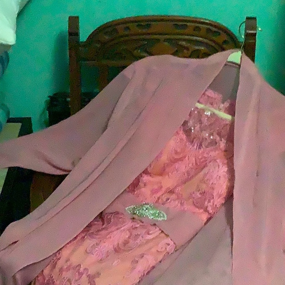 NEW Pink dress w chiffon topper